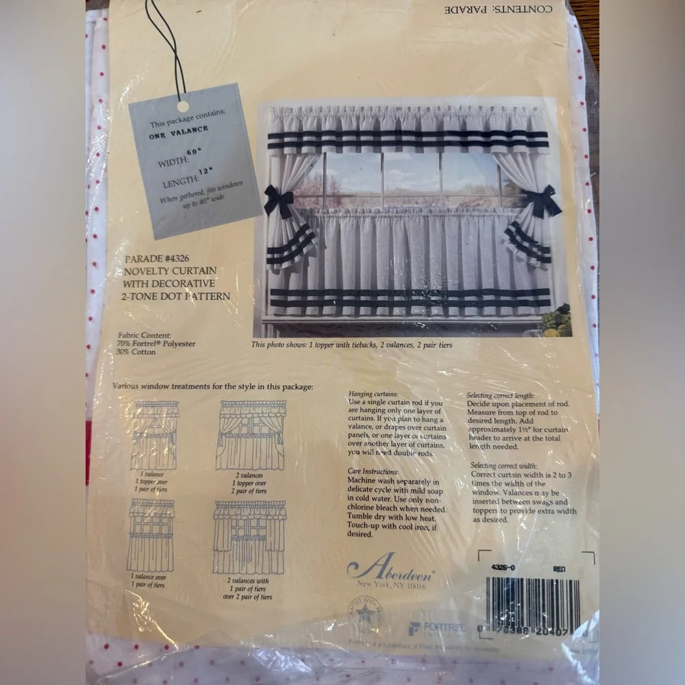 Vintage Aberdeen Curtain Set NWT Red White Polka Dot